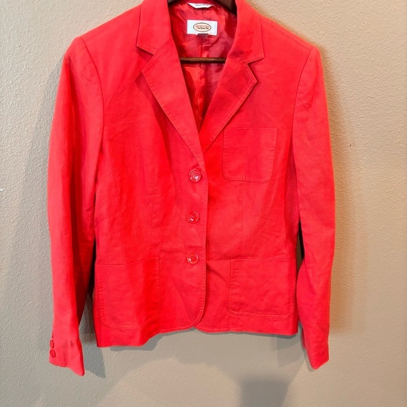 Vintage Talbots Irish Linen Blazer in Orange, size 8, Classic Staple Unique - Picture 2 of 12